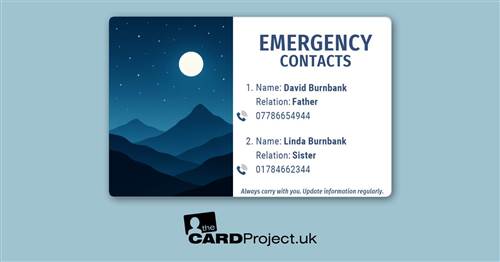 Night Sky ICE Photo ID Card (REAR)